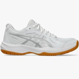 Asics Women's Upcourt 6 Volleyball Shoes, 9, White/Pure Silver